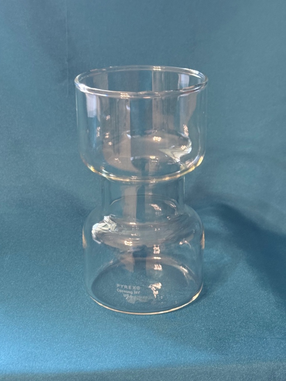 PYREX Corning Vintage Clear Glass The Un-Candle Holder 5" tall x 2 3/4"